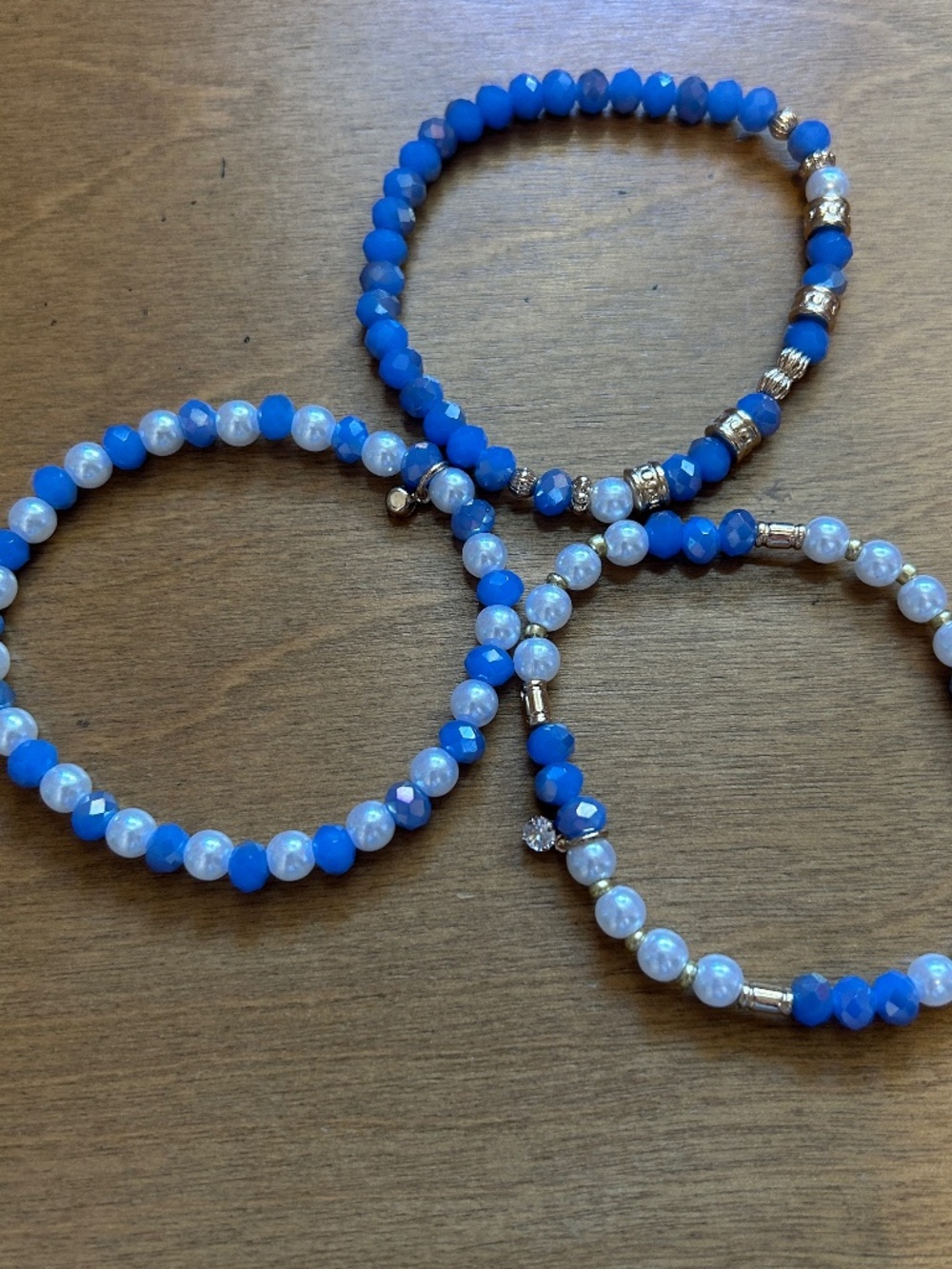 Avon Blue Luster Stretch Bracelet Set of 3